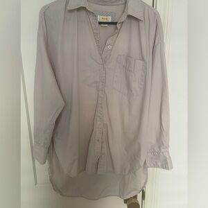Anthropologie Maeve Grey Button-Down Shirt